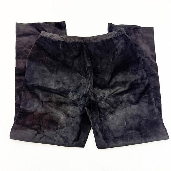 Lord & Taylor Black Suede Leather Flare Leg Pants Size 8 EUC - Picture 5 of 7